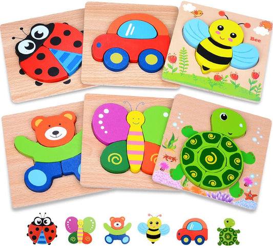 Faburo Montessori Wooden Puzzle Set for Toddlers