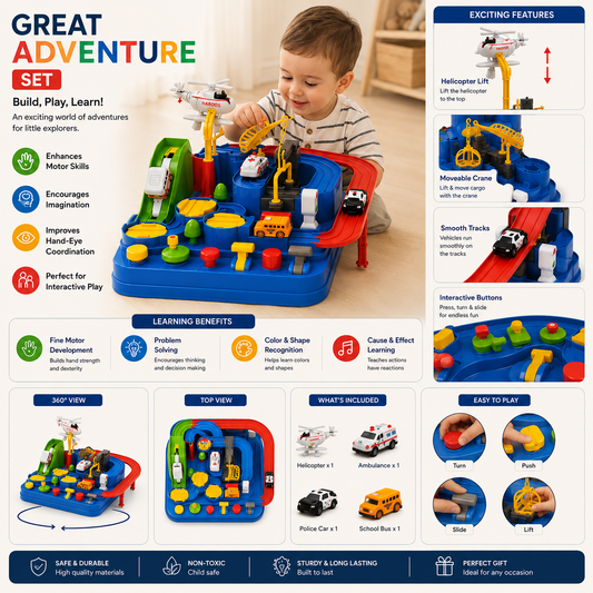 Great Adventure Track Playset for Kids
