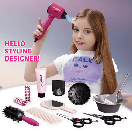 Hair Dryer Styling Play Set For Girls - KiddieWink - Gifts They'll Love
