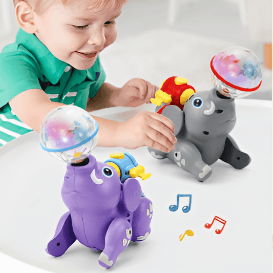 Lightning & Musical Cute 360 Degree Rotate Elephant Toy - KiddieWink - Gifts They'll Love
