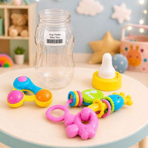 Little Explorer Happy Tots Baby Rattle Bottle Set