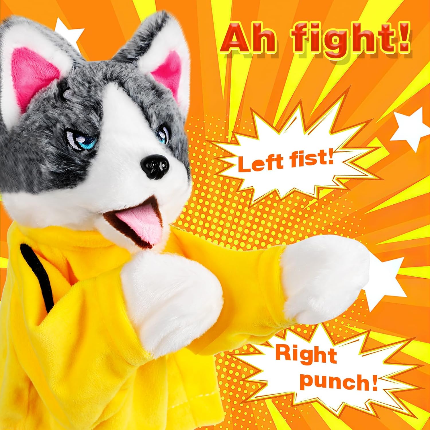Funny Husky Boxing Hand Puppet - KiddieWink - Gifts They'll Love