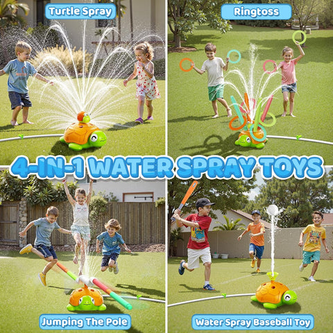 Interactive 4 in 1 Turtle Sprinkler Water Play