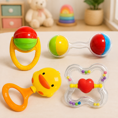 First Play Baby Rattle Toys Set (Pack of 4)