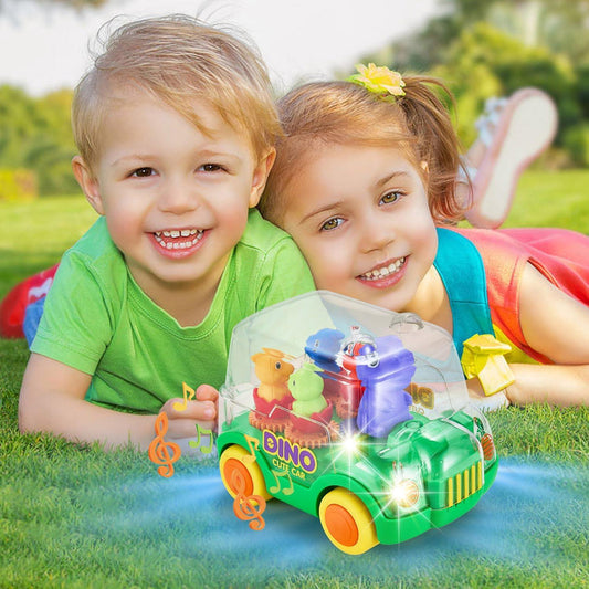 Lightning & Musical Electric Dinosaur Bus For Kids - KiddieWink - Gifts They'll Love