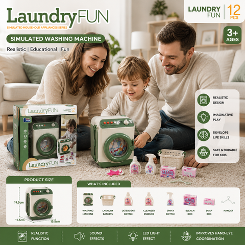 Cute Mini Laundry Fun Washing Machine Toy