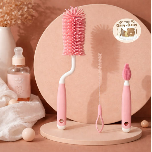 Cute Baby Bottle Cleaning Brush Set
