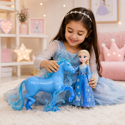 Cute Disney Frozen Water Horse Doll Set For Girls