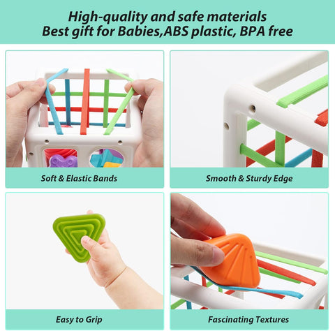 Colorful Sensory Shape Matching Cube For 12+ Months - KiddieWink - Gifts They'll Love
