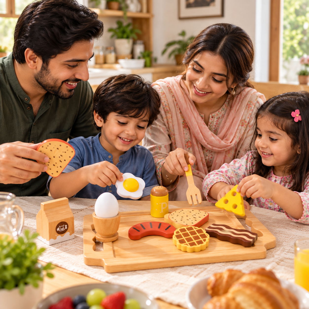 Wooden Breakfast Pretend Play Set for Kids – image 7 – KiddieWink