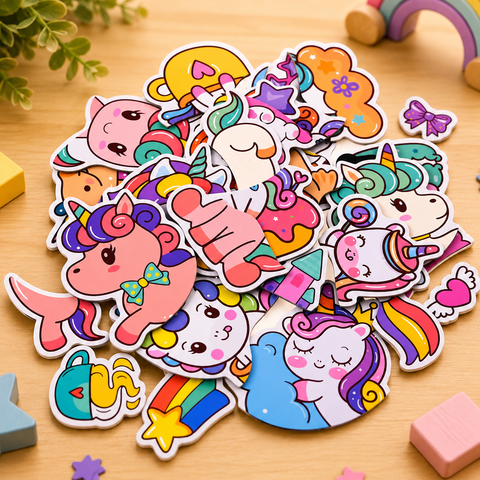 Magnetic Puzzle Book Unicorns Puzzle Cards, 39 Pcs - Educational Toy for Kids
