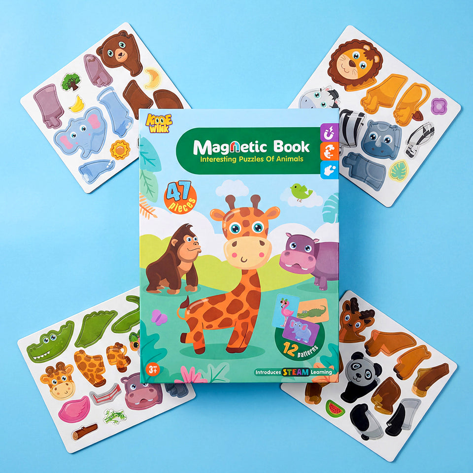 Magnetic Puzzle Book Safari Animals – image 4 – KiddieWink
