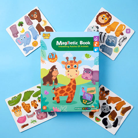 Magnetic Puzzle Book Safari Animals