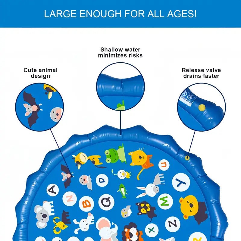 KiddieWink™ Inflatable Splash Sprinkler Mat (100cm) For Kids - KiddieWink - Gifts They'll Love