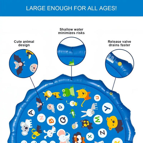 KiddieWink™ Inflatable Splash Sprinkler Mat (100cm) For Kids - KiddieWink - Gifts They'll Love