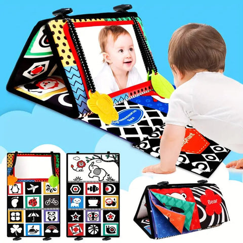 Tummy Time Mirror Sensory Cloth Book For Toddler - KiddieWink - Gifts They'll Love