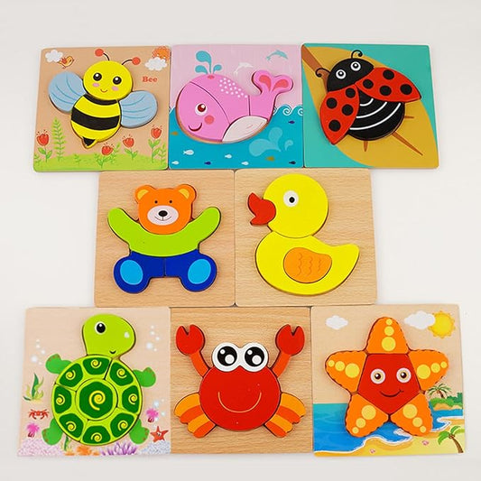 Faburo Montessori Wooden Puzzle Set for Toddlers