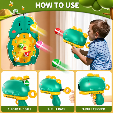 Dinosaur Sticky Ball Target Shooting Game for Kids