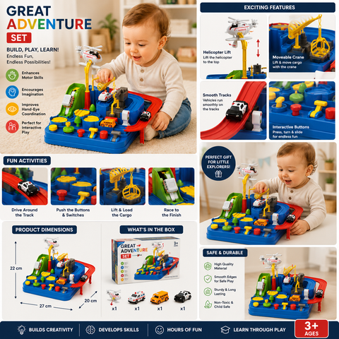 Great Adventure Track Playset for Kids