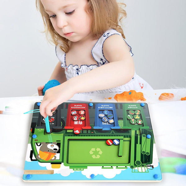 Montessori Garbage Sorter Maze Board Toy For Kids