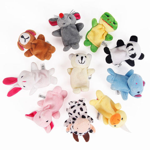 Animal Plush Finger Puppet Toy- 10 Pcs