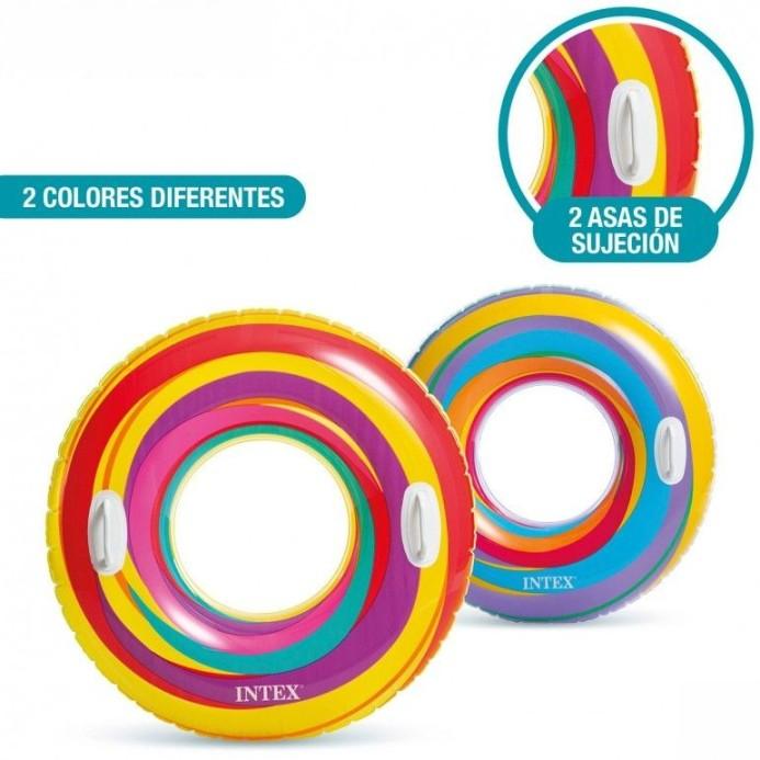 KiddieWink™ Inflatable Rainbow Swimming Round Tube (91cm) For Kids - KiddieWink - Gifts They'll Love