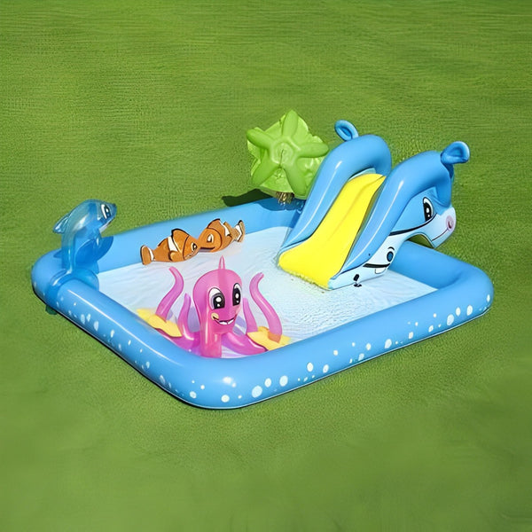 KiddieWink™ Inflatable Aquarium Play Swimming Pool With Slide And Shower