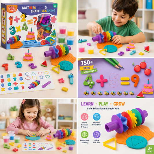 Math & Shape Learning Color Dough Set for Kids – Educational Clay & Play Kit