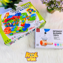 Maze Track Blocks & 3 in 1 Ball Blowing Toys For Kids