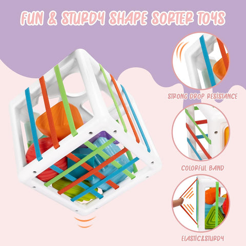 Colorful Sensory Shape Matching Cube For 12+ Months - KiddieWink - Gifts They'll Love