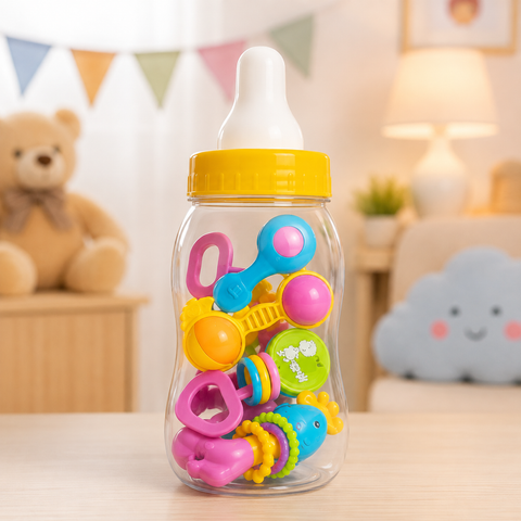 Little Explorer Happy Tots Baby Rattle Bottle Set