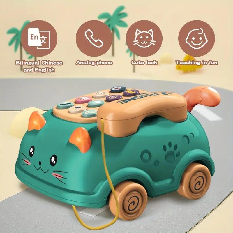 360° Rotating Gear Airplane & Music Telephone Car For Kids - KiddieWink - Gifts They'll Love