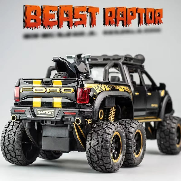 Diecast Model Ford Raptor F150 6x6 Without Bike 1/24