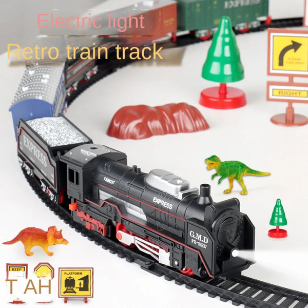 Electric Train Set With Lights for Kids