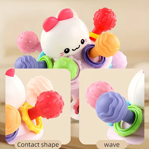 Multi-Texture Baby Rattle & Chew Teething Ball