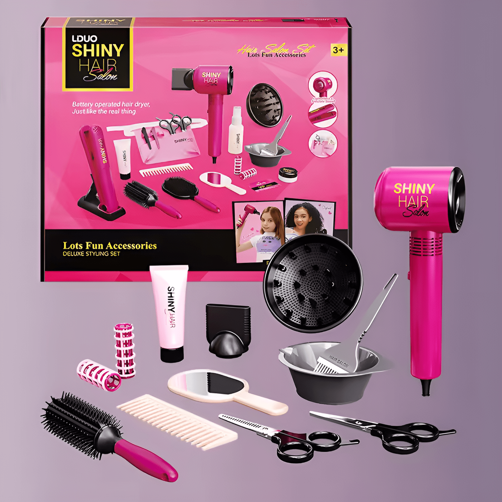Hair Dryer Styling Play Set For Girls - KiddieWink - Gifts They'll Love