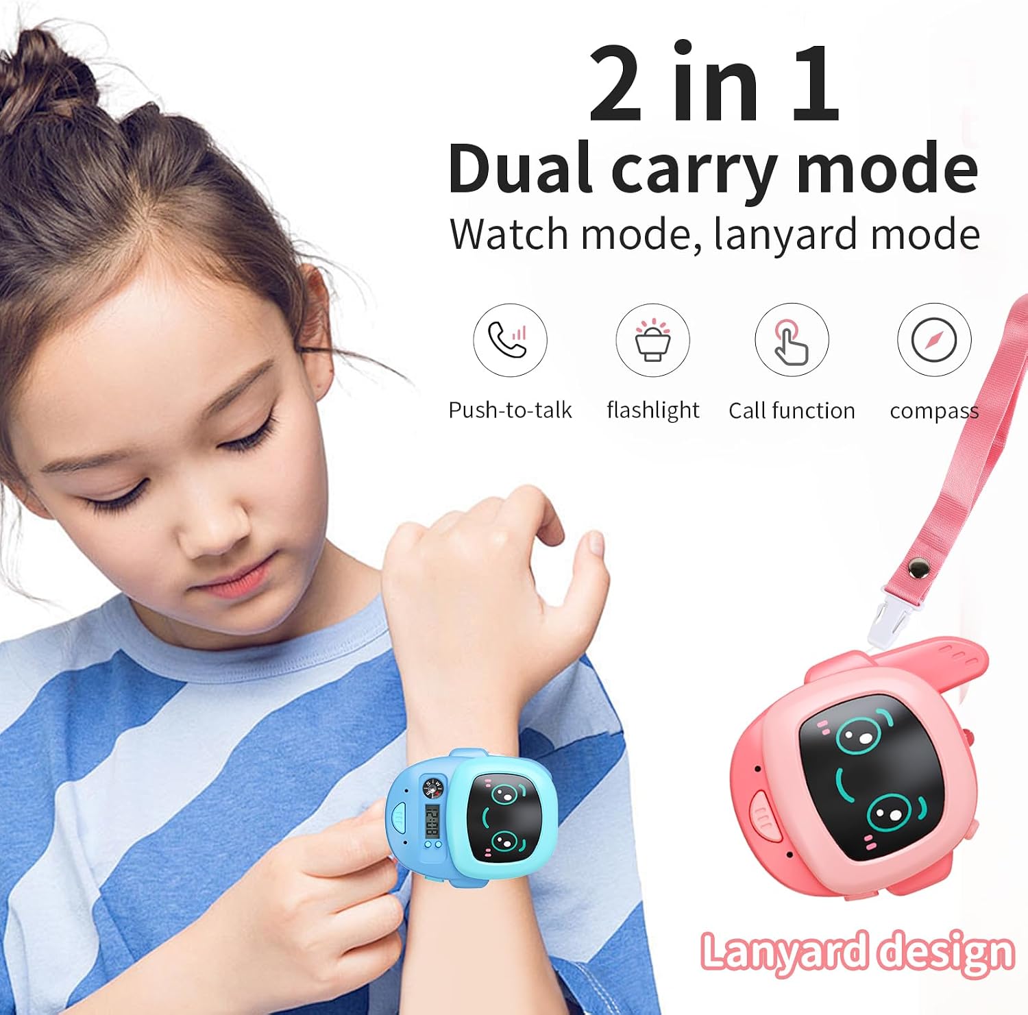 Kids Cartoon Face Electric Walkie Talkie Watch