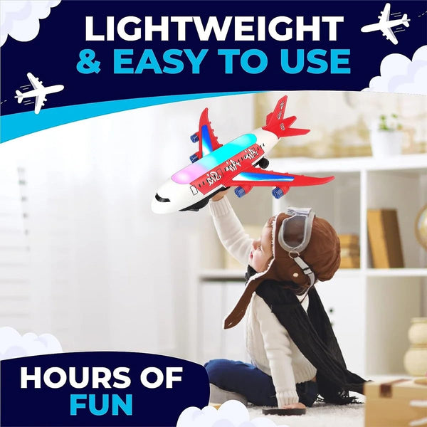 Lightning & Musical Airplane Toy For Kids