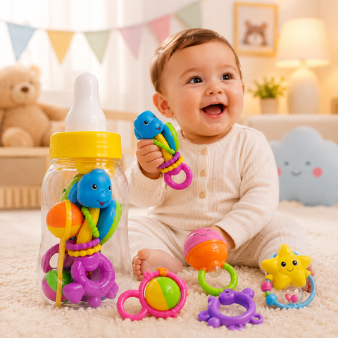 Happy Little Joy Baby Rattle Bottle