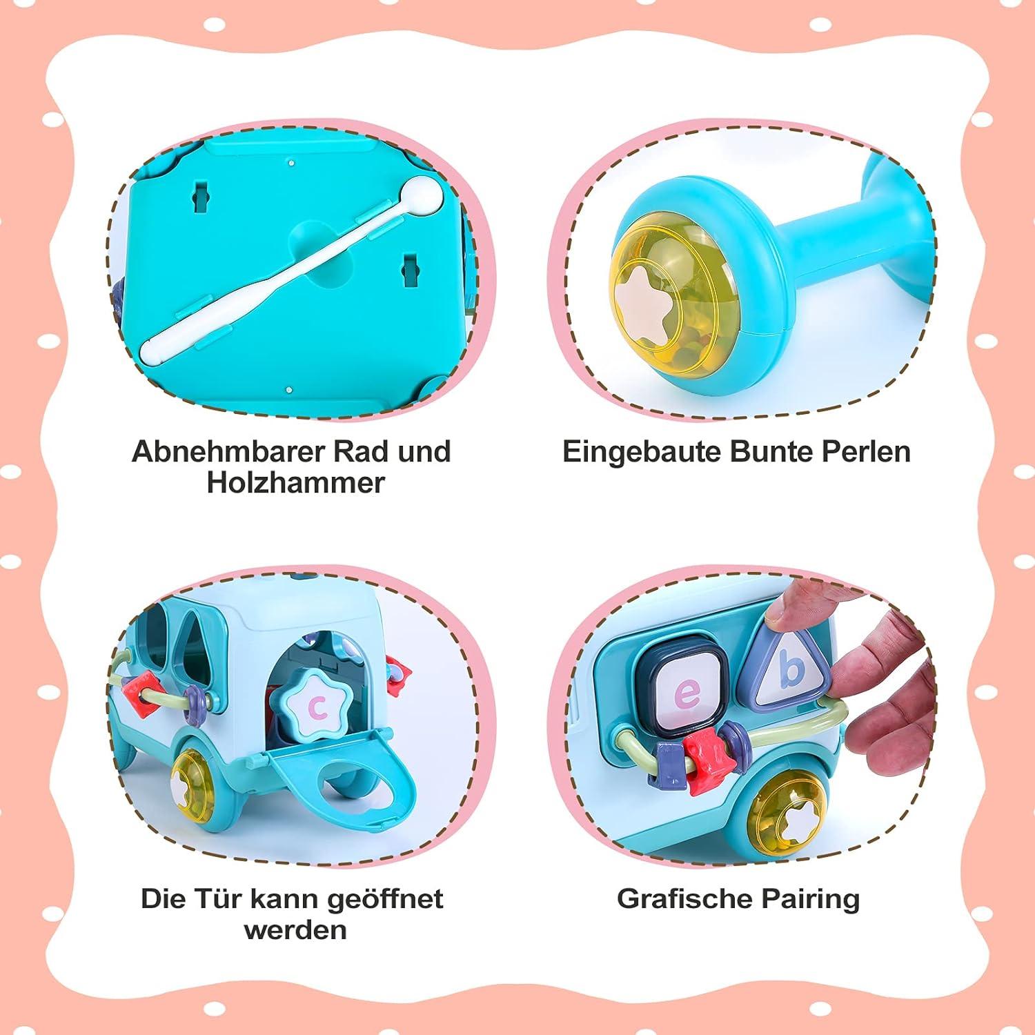 Montessori Cute Bear Baby Musical Bus Toy - KiddieWink - Gifts They'll Love
