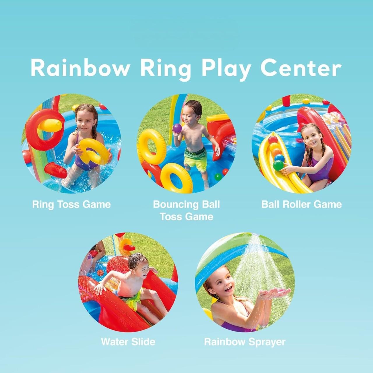 KiddieWink™ Inflatable Rainbow Slide Swimming Pool (2.97m x 1.93m x 1.35m) For Kids - KiddieWink - Gifts They'll Love