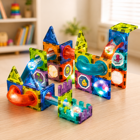 Stem Magnetic Marble Run Building Blocks – 75 Pcs Educational Construction Set