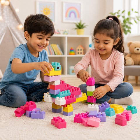 55-Piece Colorful Building Blocks Set for Kids