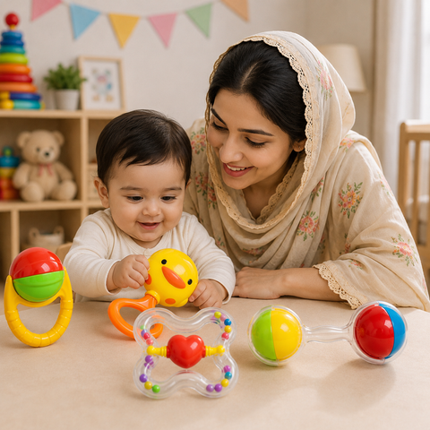 First Play Baby Rattle Toys Set (Pack of 4)