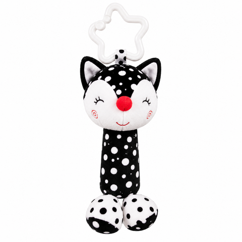 Sensory Animal Black & White Hanging Rattle Toy