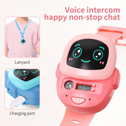 Kids Cartoon Face Electric Walkie Talkie Watch