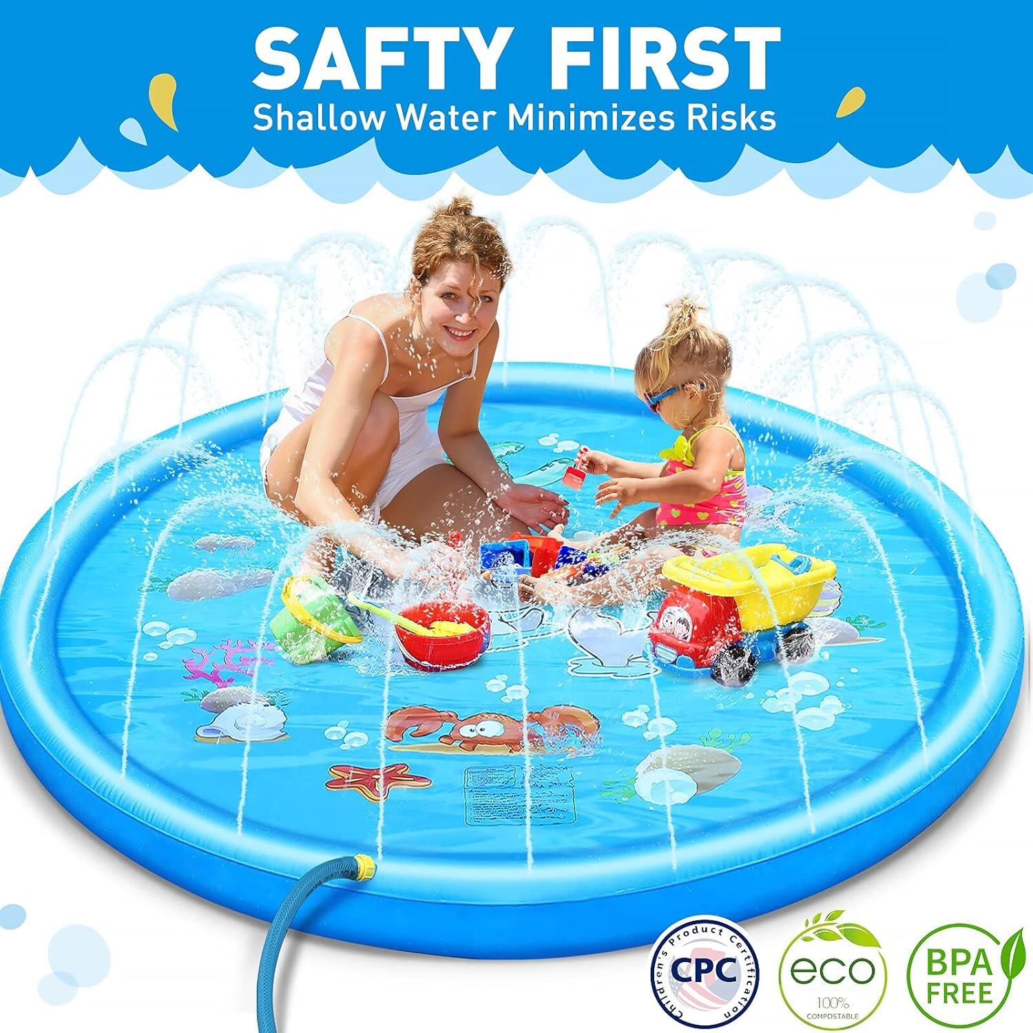 KiddieWink™ Inflatable Splash Sprinkler Mat (100cm) For Kids - KiddieWink - Gifts They'll Love