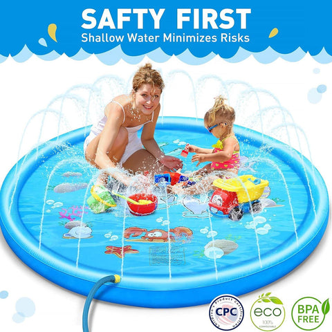 KiddieWink™ Inflatable Splash Sprinkler Mat (100cm) For Kids - KiddieWink - Gifts They'll Love