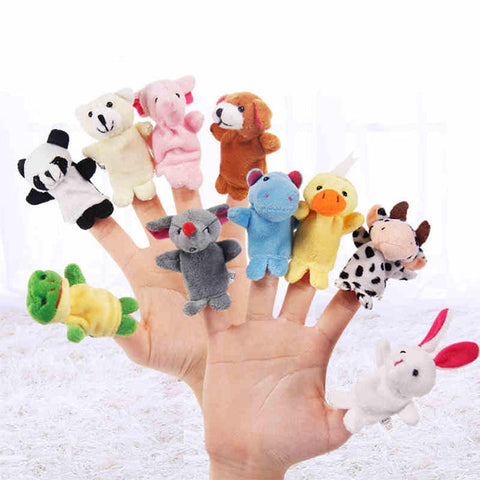 Animal Plush Finger Puppet Toy- 10 Pcs