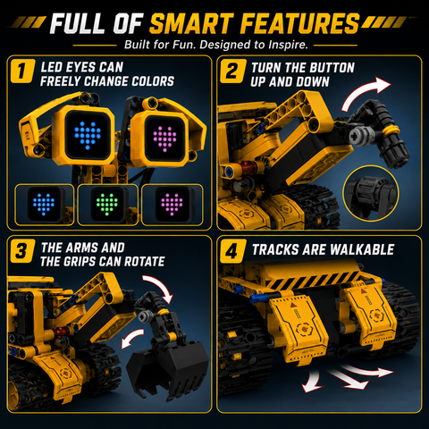 5-in-1 Transforming Smart Builder RC Engineering Robot